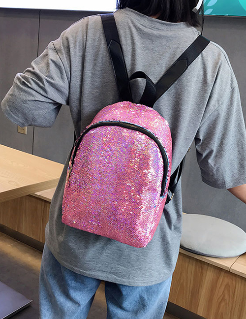 Fashion Pink Sequined Shoulder Bag