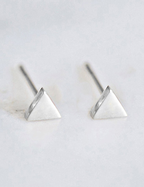 Fashion Steel Color Triangle Stainless Steel Gold-plated Earrings
