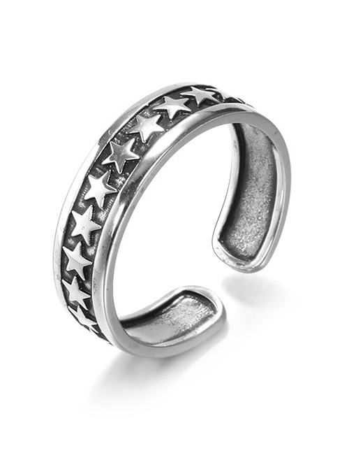 Fashion Silver  Silver Pentagram Open Ring