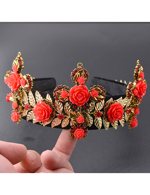 Fashion Gold Diamond Large Flower Headband