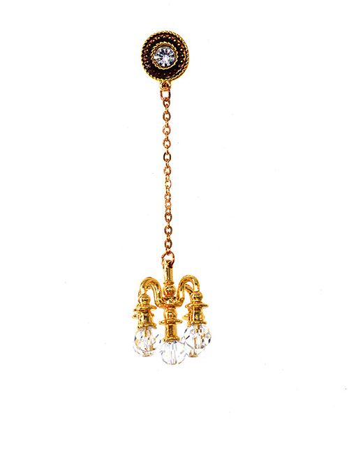 Fashion Gold Wax Table Hanging Crystal Earrings