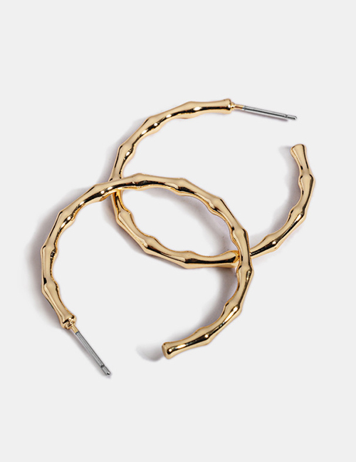 Fashion Gold Bamboo C Shape Earrings