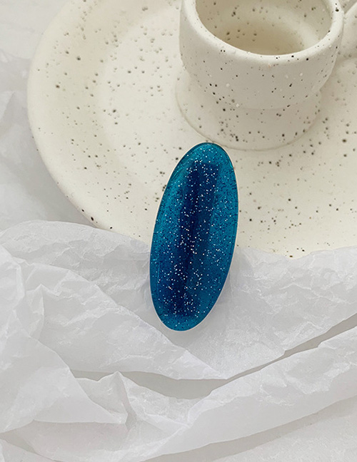 Fashion Ellipse-treasure Blue Star Glitter Geometric Edge Hair Clip