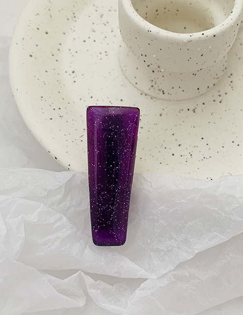 Fashion Trapezoid-purple Star Glitter Geometric Edge Hair Clip
