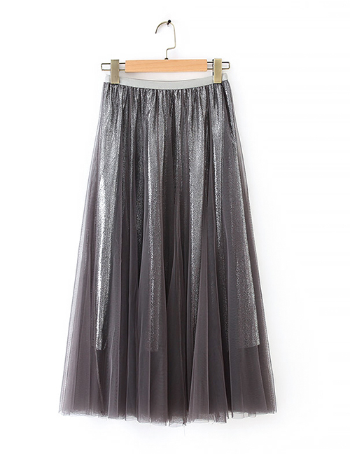 Fashion Gray Mesh Skirt