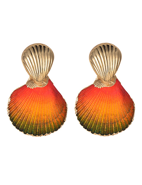 Fashion Color Alloy Shell Earrings