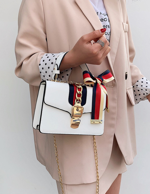 Fashion White Chain Shoulder Messenger Bag