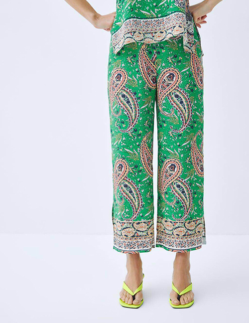 Fashion Green Printed Pants