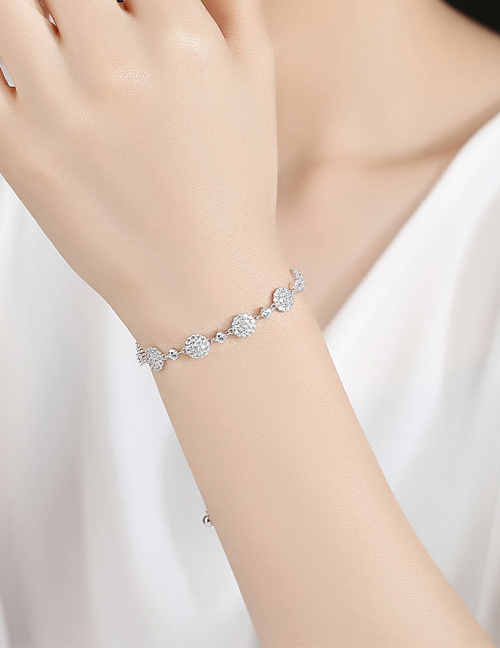 Fashion Platinum Adjustable Chain Round Bracelet