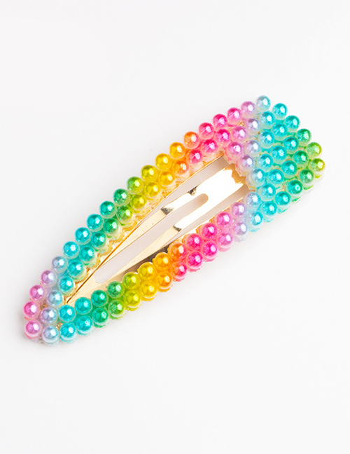 Fashion Water Droplets Pearl Rainbow Hair Clip