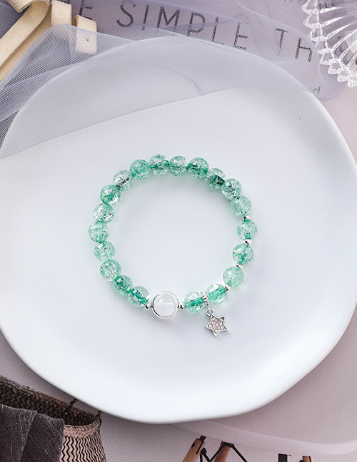 Fashion Green Burst Beads Strawberry Opal Pentagram Bracelet