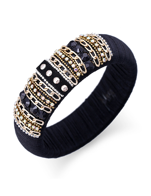 Fashion Black Woven Diamond Bracelet