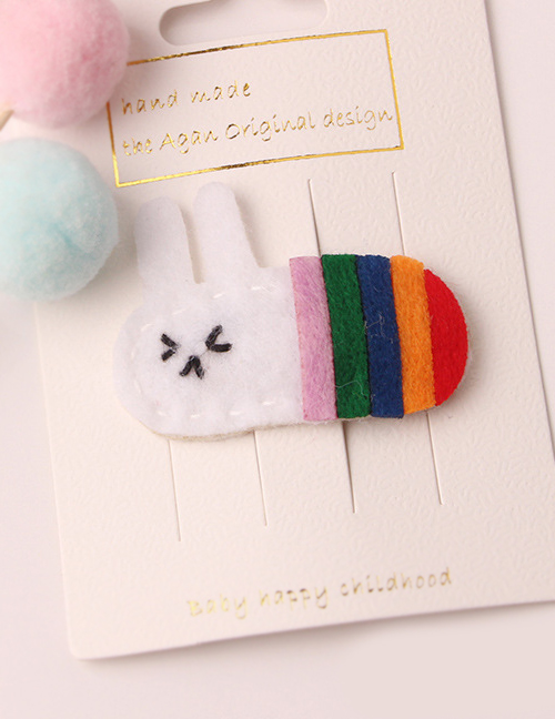 Fashion Rainbow Rabbit Children's Cartoon Hair Clip
