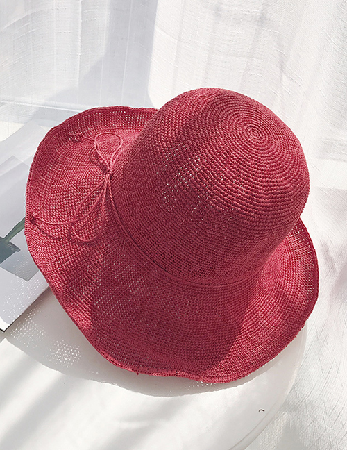 Fashion Red Extra-fine Woven Straw Hat