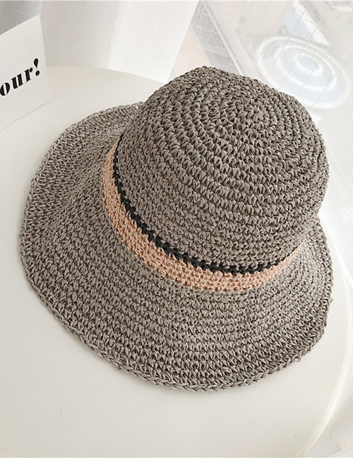 Fashion Gray Paper Weaving Light Board Color Strips Big Hat
