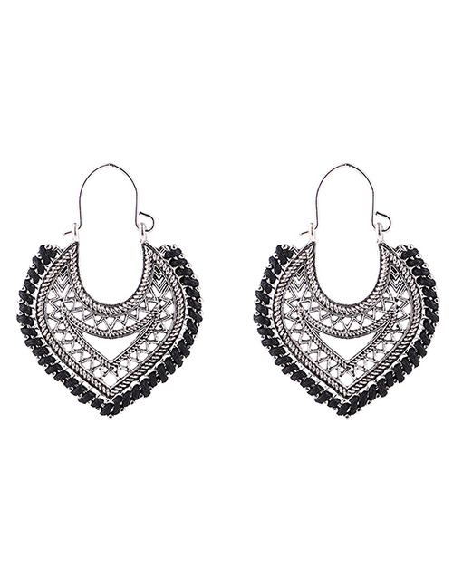 Fashion Black Hollow Out Design Pure Color Earrings