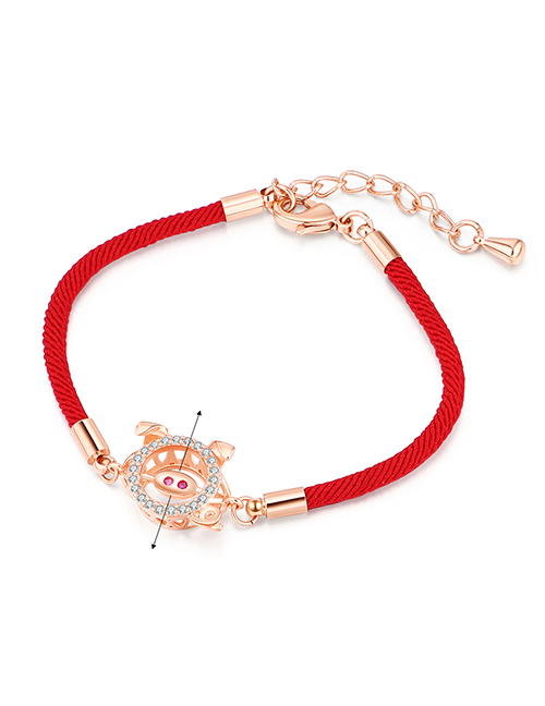 Simple Rose Gold Pig Shape Decorated Bracelet