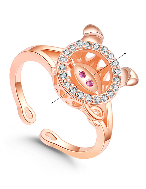 Simple Rose Gold Pig Shape Decorated Ring