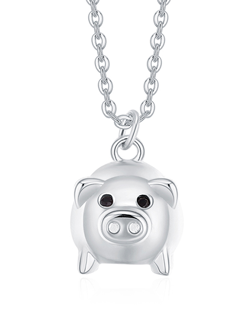 Fashion Silver Color Pig Shape Decorated Necklace