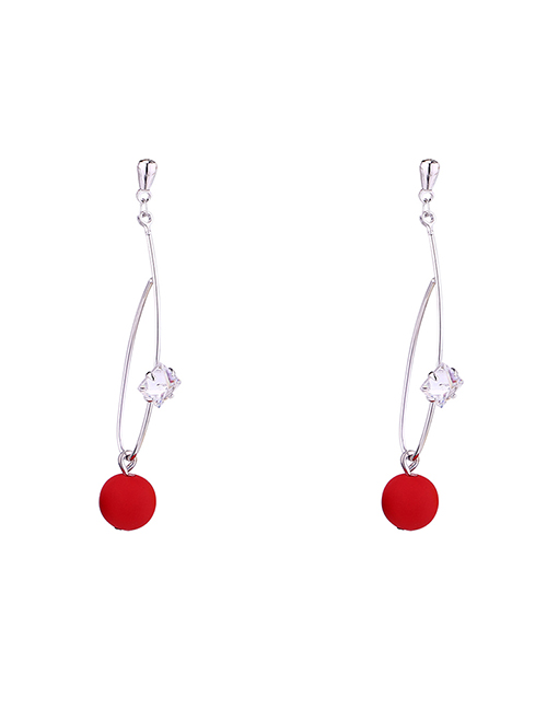 Simple Red Irregular Shape Decorated Earrings