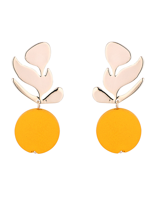 Simple Yellow Leaf Shape Decoraed Earrings