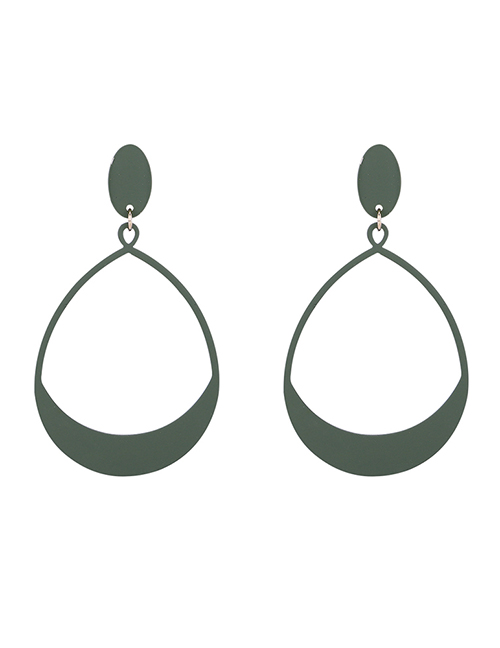 Simple Green Water Drop Shape Decorated Earrings