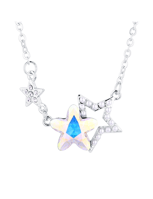 Fashion Colorful White Star Guardian Crystal Necklace