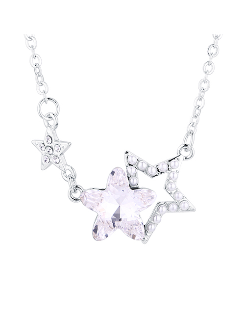 Fashion White Star Guardian Crystal Necklace