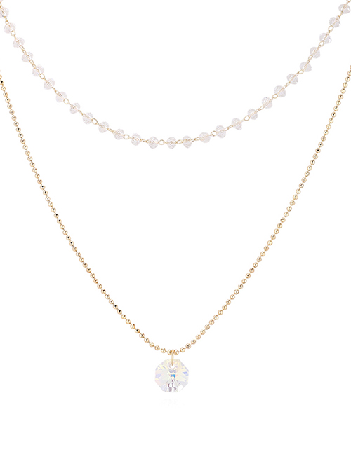 Fashion 14k Gold Crystal Necklace - Small Lantern
