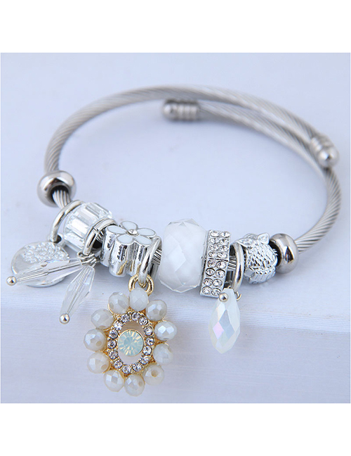 Fashion White Metal Pendant Multi-element Bracelet
