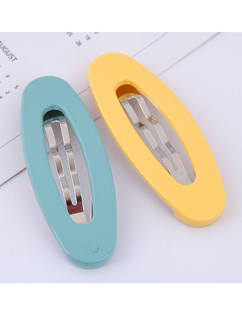 Fashion Blue + Yellow Elliptical Two-color Hairpin