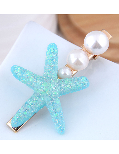 Fashion Blue Starfish Hairpin