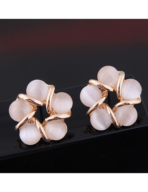 Fashion Gold Opal Earrings