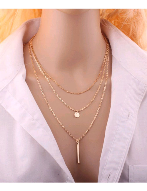 Gold Metal Multilayer Chain Necklace