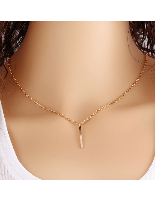 Gold Metal Vertical Necklace