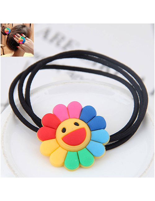 Fashion Color Colorful Sun Flower Smiley Rainbow Hair Circle