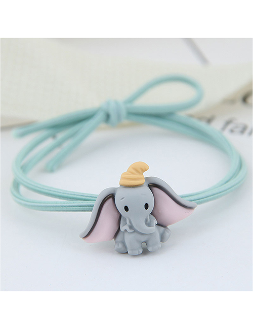 Fashion Green Elephant Baby Elephant Hair Ring