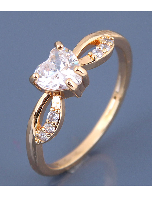 Fashion Gold Inlaid Zircon Angel Love Ring
