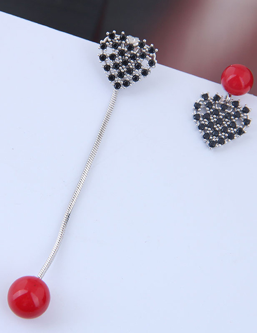 Fashion Black Copper Micro-inlaid Zircon Animal Asymmetric Earrings