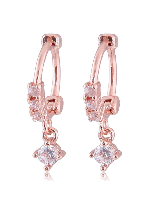 Fashion Gold Shining Zircon Small And Simple Earrings