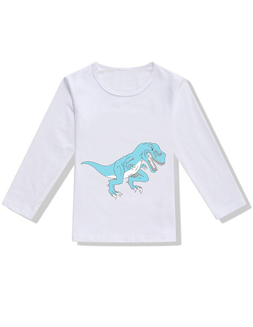 Fashion White Dinosaur 3d Printed Children's T-shirt