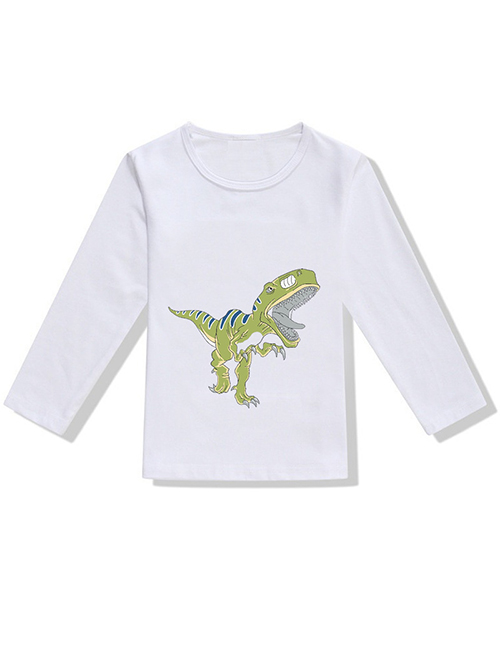 Fashion White Dinosaur 3d Printed Children's T-shirt