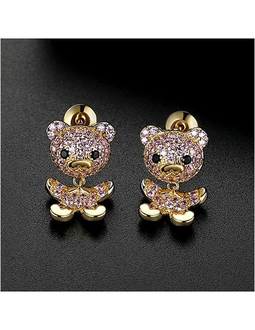Fashion Pink Kemi Bear Earrings