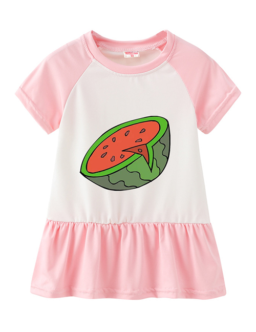Fashion Pink Cartoon Love Fruit Children's Dress