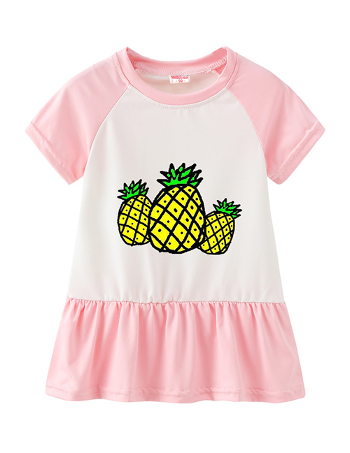 Fashion Pink Cartoon Love Fruit Children's Dress