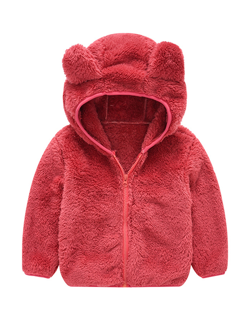 Fashion Red Bear Ear Baby Boy Hoodie Jacket