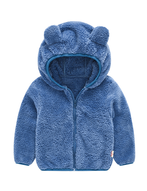Fashion Blue Bear Ear Baby Boy Hoodie Jacket