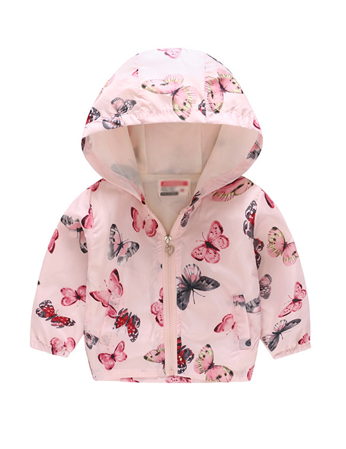 Fashion Foundation Butterfly Cartoon Printed Children's Hooded Jacket
