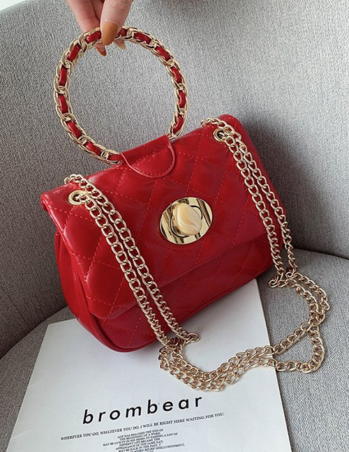 Fashion Red Diamond Chain Portable Ring Shoulder Messenger Bag