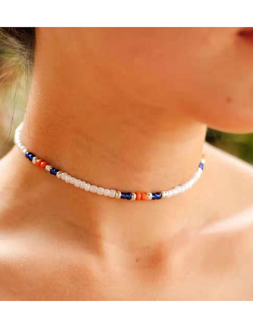 Fashion White Rice Beads Necklace